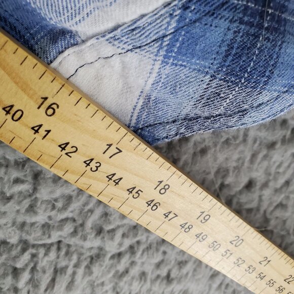 Great Northwest Indigo Top Women’s 3X Blue Plaid Flannel Button-Up Classic Colla - Picture 5 of 8